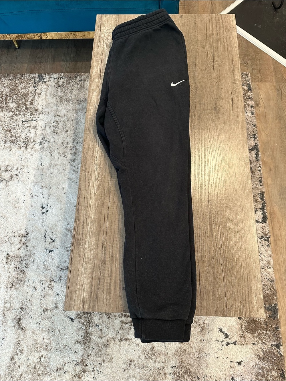 Nike Black Jogger Sweatpants with White Swoosh